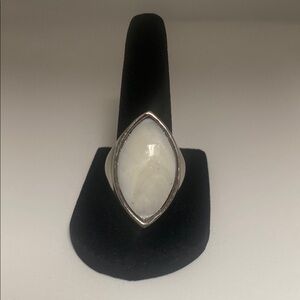 Elegant Silver Ring with White Stone